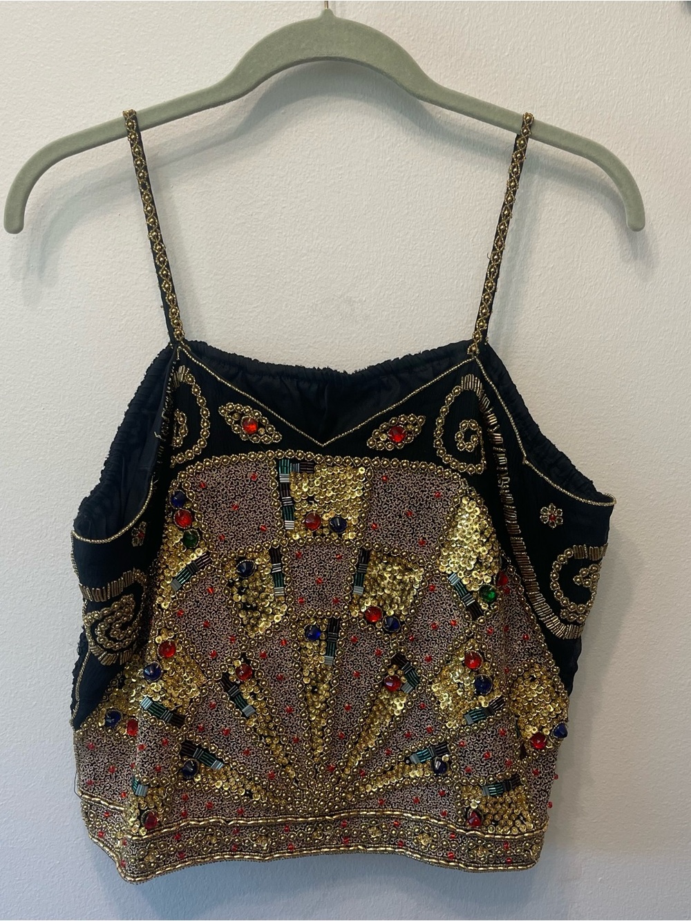 70s/80s Art Deco Inspired Glam Beaded/Sequined Tank M-L